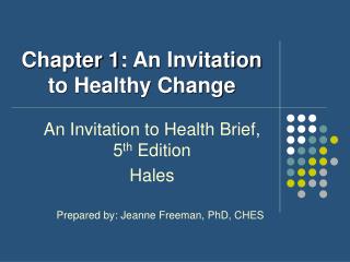 Chapter 1: An Invitation to Healthy Change