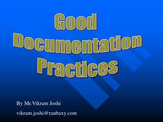 Good Documentation Practices