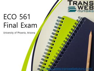 ECO 561 Final Exam - ECO 561 Final Exam questions and Answers | Transweb E Tutors