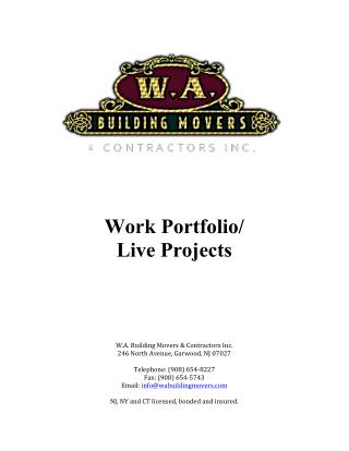 Live Projects - W.A. Building Movers