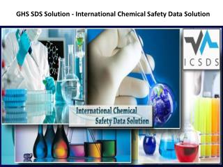 GHS SDS Solution - International Chemical Safety Data Solution