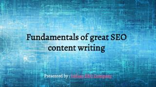 Fundamentals of great SEO content