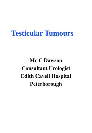 Testicular Tumours