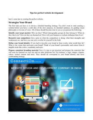 Tips for website development