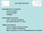 LECTURE OUTLINE