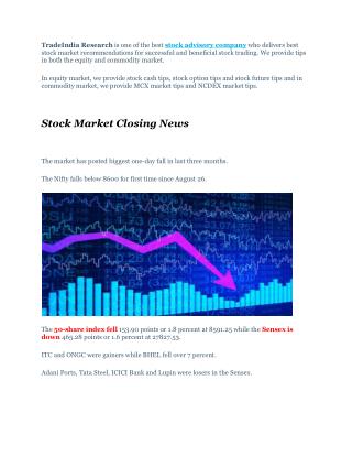 Full Target Achieved Trading Calls With Stock Market Closing News – 29th September