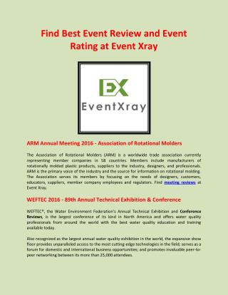 Find Best Event Review and Event Rating at Event Xray