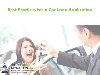 Best Practices for a Car Loan Application