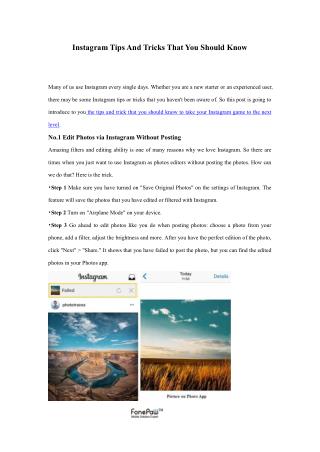 Instagram Tips And Tricks That You Should Know