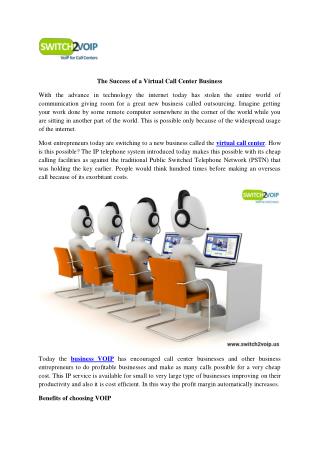 The Success of a Virtual Call Center Business