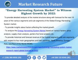 Energy Harvesting System Market 2016 market Share, Regional Analysis and Forecast to 2027.