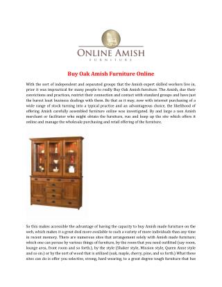 Buy Oak Amish Furniture Online