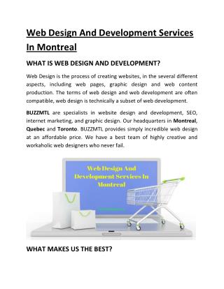 Web Design And Development Services In Montreal