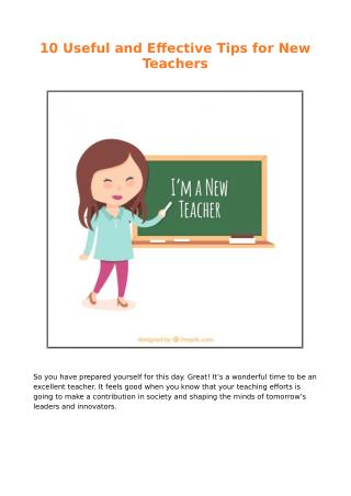 10 Useful and Effective Tips for New Teachers