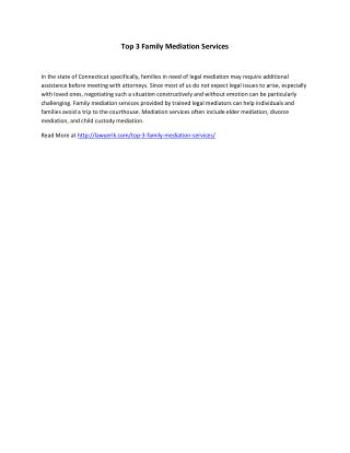 Top 3 Family Mediation Services