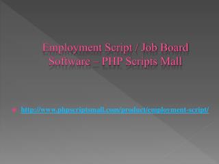 Employment Script / Job Board Software – PHP Scripts Mall