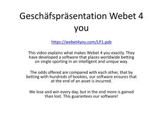 Geschäfspräsentation Webet 4 you
