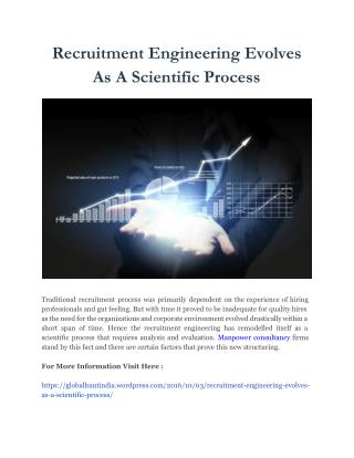 Recruitment Engineering Evolves As A Scientific Process