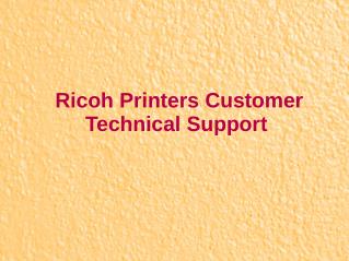 Ricoh Printers Customer Technical Support