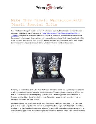 Make This Diwali Marvelous with Diwali Special Gifts