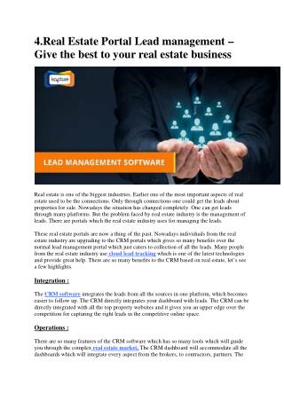 Real Estate Portal Lead management – Give the best to your real estate business