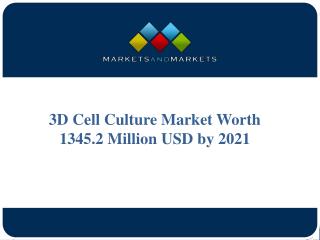 3D Cell Culture Market Worth 1345.2 Million USD by 2021