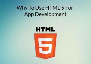 HTML5 For App Development