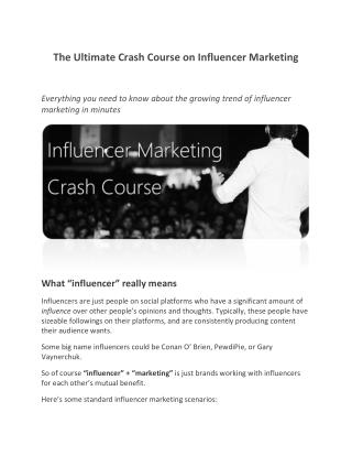 The Ultimate Crash Course on Influencer Marketing