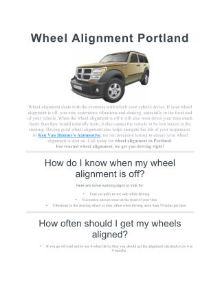 Wheel Alignment Portland