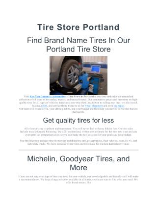 Tire Store Portland
