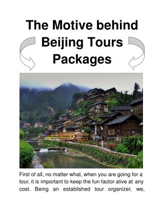 The Motive behind Beijing Tours Packages