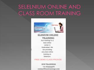 Selenium online and class room training in hyderabad
