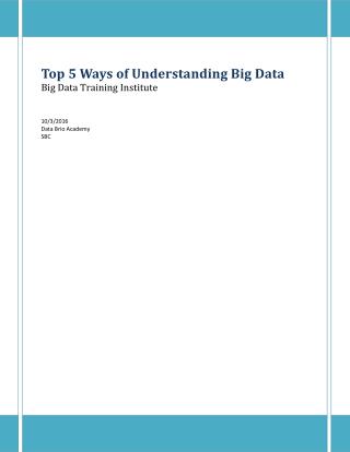 Top 5 Ways of Understanding Big Data