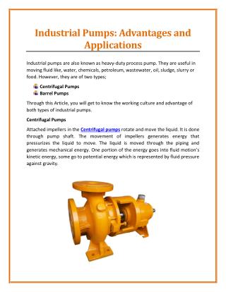 Facts That You Don't Know About Centrifugal Pumps