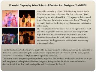 Powerful Display by Asian School of Fashion And Design at 2nd GLFN