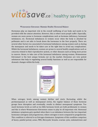 Womensense Estrosense: Maintain Healthy Hormonal Balance