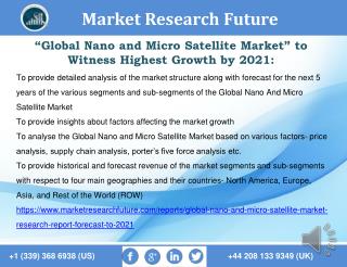 Global Nano and Micro Satellite Market Research Report- Forecast to 2021