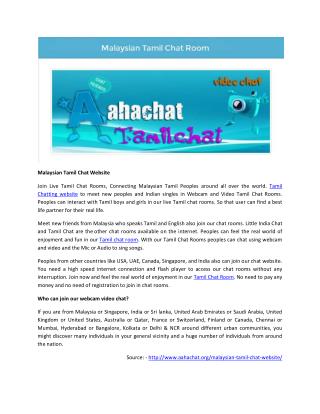 Malaysian Tamil Chat Website | aahachat.org