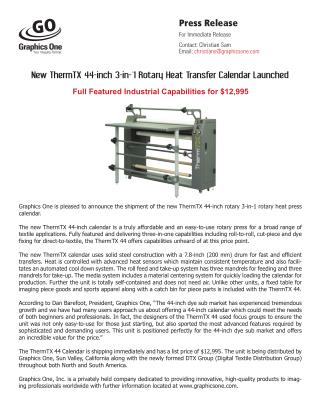 New ThermTX 44-inch 3-in-`1 Rotary Heat Transfer Calendar Launched