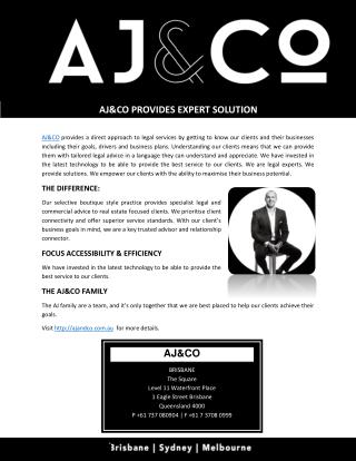 AJ&CO PROVIDES EXPERT SOLUTION