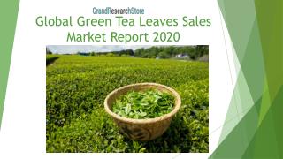 Global Green Tea Leaves Sales Market Report 2020