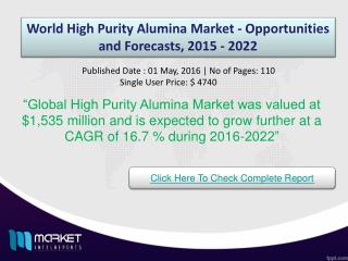 World High Purity Alumina Market Trends & Growth 2022