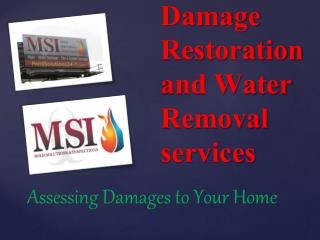 Water Damage Restoration and Water Removal services