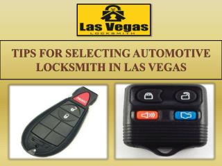TIPS FOR SELECTING AUTOMOTIVE LOCKSMITH IN LAS VEGAS
