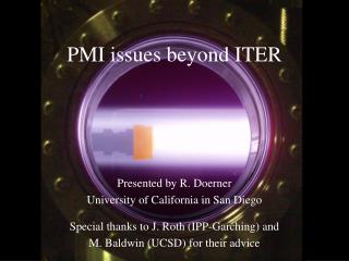 PMI issues beyond ITER