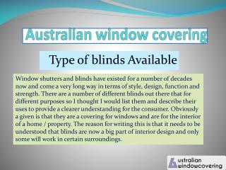 Awc type of blinds