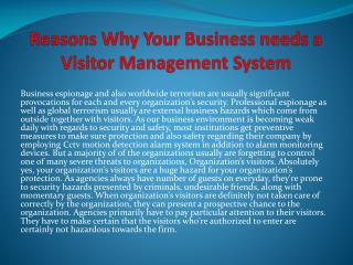 Reasons Why Your Business needs a Visitor Management System