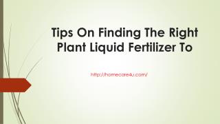 Tips On Finding The Right Plant Liquid Fertilizer To