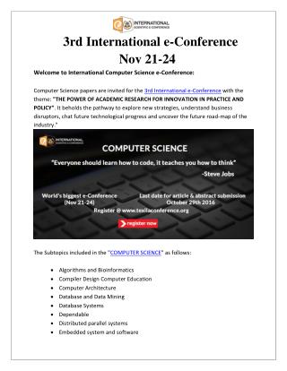 Computer science e-Conference