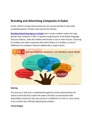 Branding and Advertising Companies in Dubai